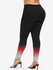 Plus Size Ombre Colorblock Sparkling Sequin Glitter 3D Print Leggings - 6x