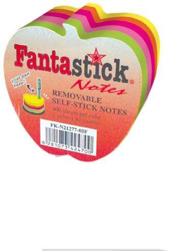Fantastick Stick Notes Fluor, 5color, Apple FK-N21277-05F  - 12 PCS