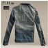 Fashion Plus size Men's Coat Slim Fit Denim Jacket Classic Retro Thicken Lapel Outerwear-blue