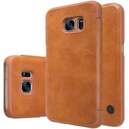 Nillkin Samsung Galaxy S7 Edge Qin Flip Leather Case Cover - Brown
