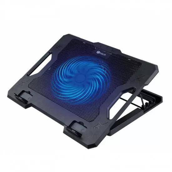 Cooling pad C-TECH CLP-S100, 17&quot;, 1x 140mm, 2x USB, blue backlight | Gear-up.me