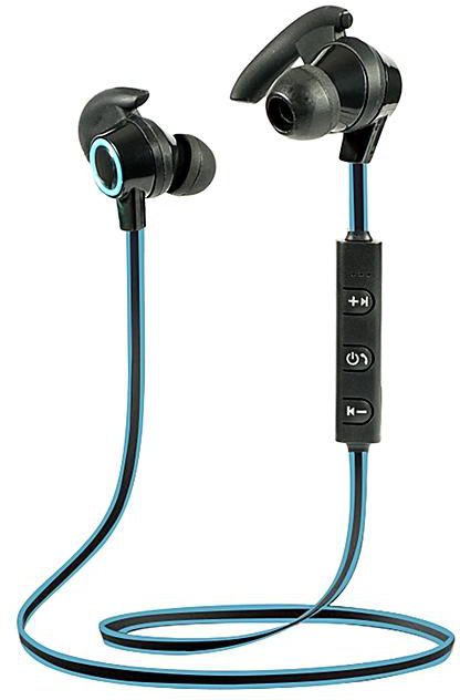 Generic Wireless Bluetooth 4.2 + EDR Headphones Outdoor Sport Headsets In-ear Music Earphone Built-in Microphone Line Control Rechargeable Blue