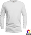BOXY Microfiber Round Neck Long Sleeves Plain T-shirt (White)