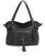 Leyan Women's Casual Style Will Leather Tote Cross Body Shoulder Bag Satchel Hand Bag Top Handle Purse-Black