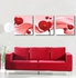 Smile Gallery Modern Tableau - 90 X 30 Cm - 3 Pcs - Red Heart