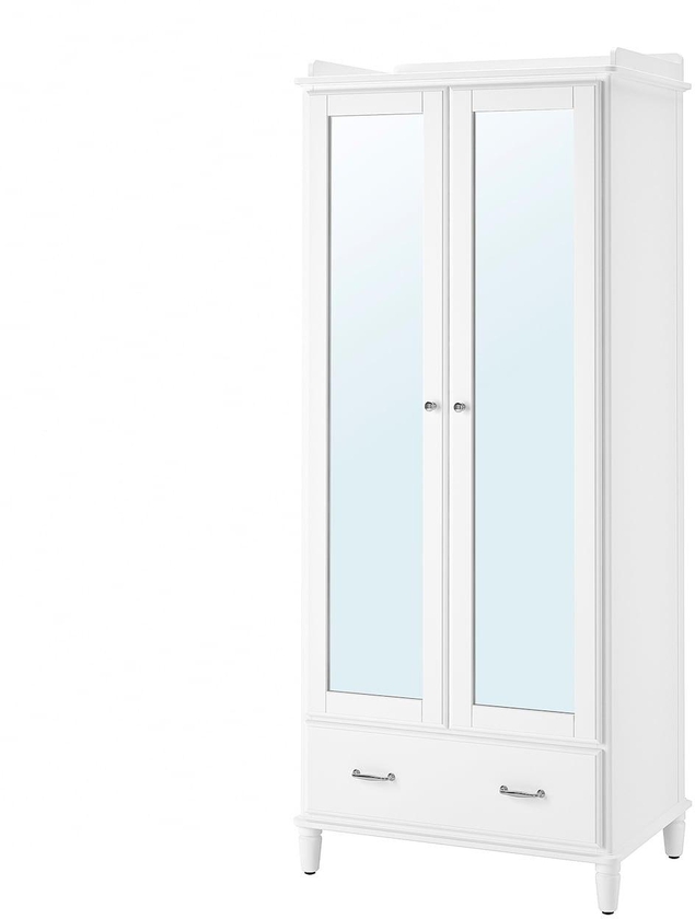 TYSSEDAL Wardrobe - white/mirror glass 88x58x208 cm