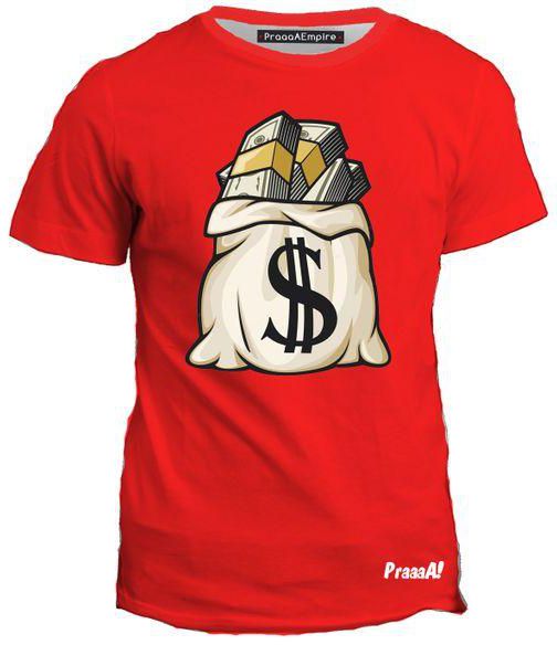 Praaaaempire Red Tshirt With Money Bag