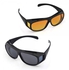 HD Vision Wraparounds Unisex Night Driving Retrovision Sunglasses - 2 Pairs