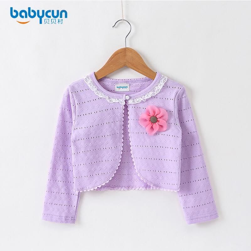 Girls Cardigan Solid Colour Flower Coat 2-8Y - 5 Sizes (3 Colors)