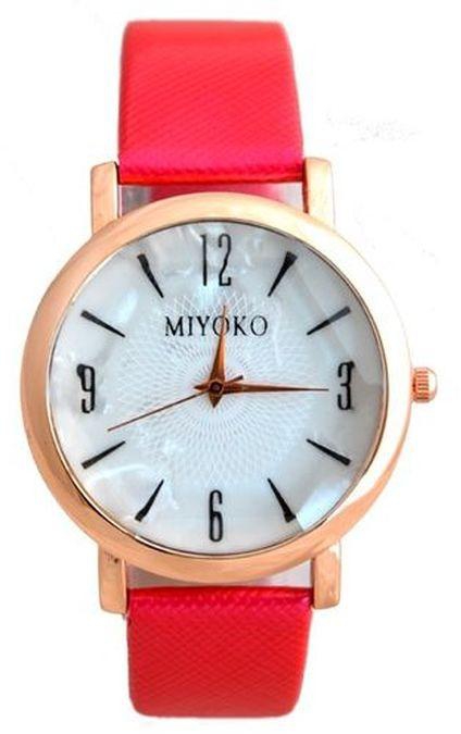 Miyoko Miyoko Leather Watch - RED