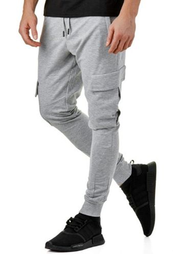Men's Slim Casual Pants Drawstring Elastic Waist Comfy Sports Full Length Trousers