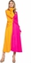 Orange and Pink Cinched Maxi Dress