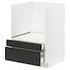 METOD / MAXIMERA Base cabinet f combi micro/drawers, black/Nickebo matt anthracite, 60x60 cm - IKEA