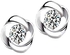 Eissely 1Pair Beautiful Silvering Crystal Shiny Ear Stud Earrings Women Fashion