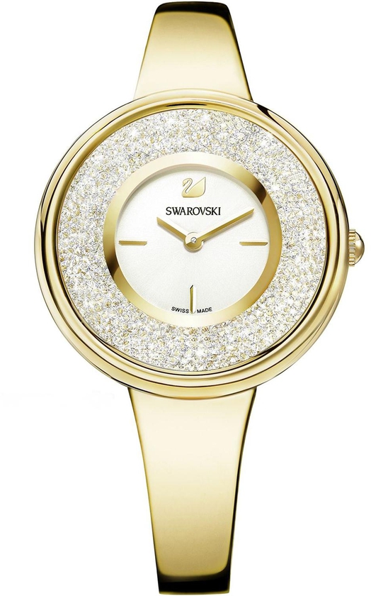 Swarovski Women's Crystalline Silver Dial Gold Tone Bracelet Watch