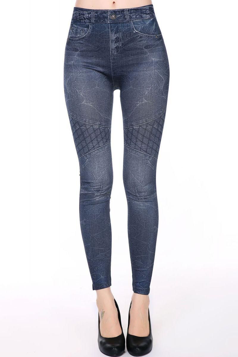 Trendy Jeans Print Skinny Leggings