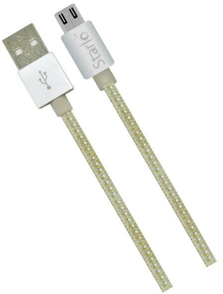 [READY STOCK] Starlo Nylon Micro USB Lightning Data Cable (Silver)
