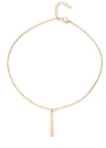 Fashion Women Fashion Metal Bar Charm Dangle Gold Plated Chain Pendant Necklace