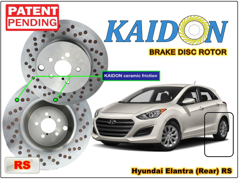 Kaidon-brake Hyundai Elantra Disc Brake Rotor (REAR) type "RS" spec