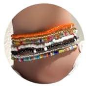 Boho Handmade Beads Multilayered Women Anklets Colorful Women Ankle Bracelets Beaded Bracelet Elastic Foot and Hand Chain Jewelry(7Pcs), Glass, One Size