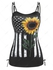 Plus Size & Curve Lace Up American Flag Sunflower Print Tank Top - 2x | Us 18-20