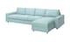 VIMLE كنبة 4 مقاعد مع أريكة طويلة, مع مساند ذراع واسعة/Saxemara أزرق فاتح - IKEA