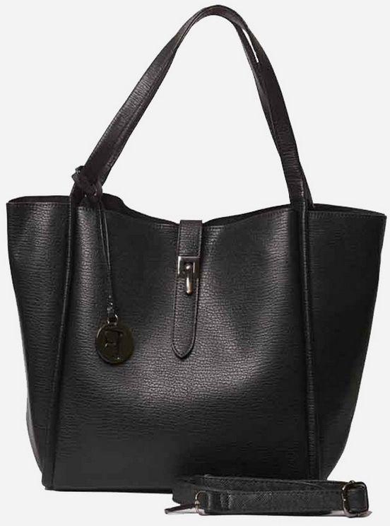 Club Shoes Leather Tote Bag - Black