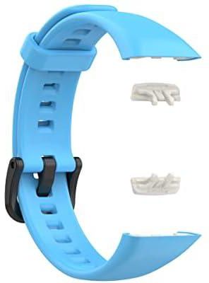 Rubber strap suitable for huawei band 6 and huawei band 6 pro and honor band 6 - sky blue