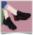 Ladies High Heel Shoes - Canvas Shoes - Black Sneakers