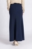 Esla Back Zipper Plain Skirt - Navy Blue