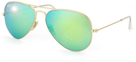 Ray-Ban RB 3025-112/19 Aviator Sunglasses (Green flash/Gold)-55.58