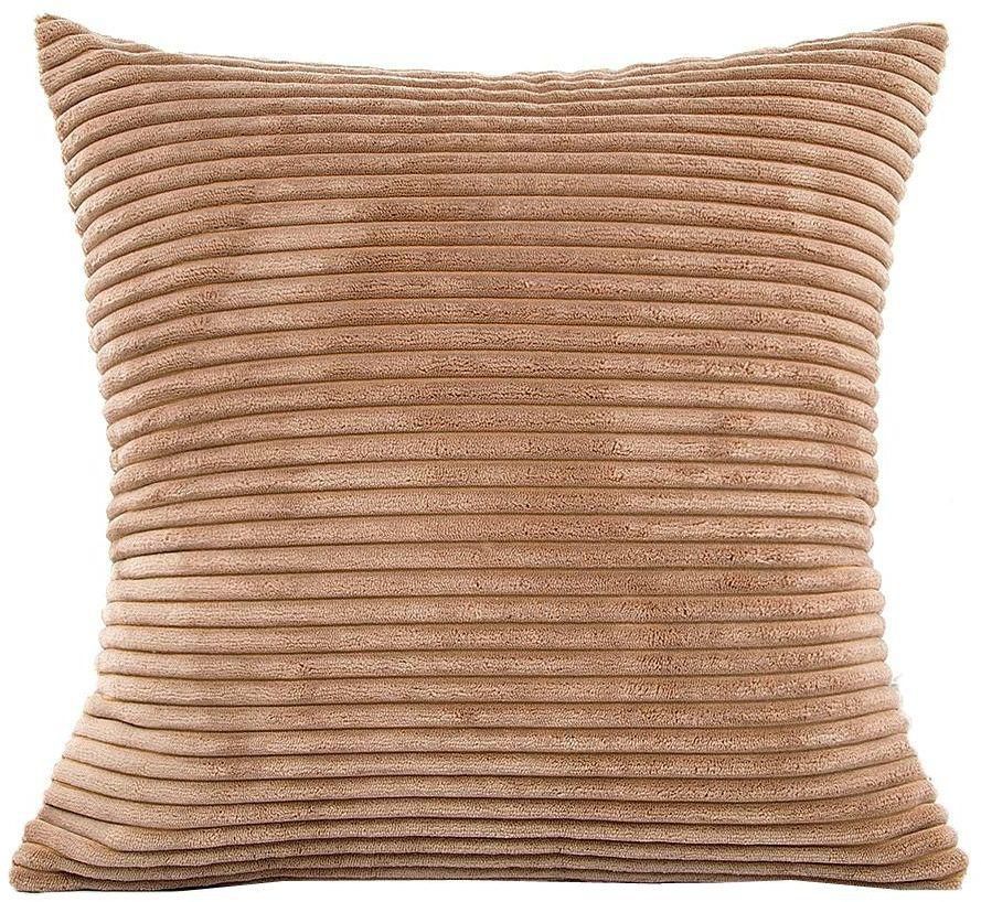 Comfy Throw Pillow Covers Cases For Couch Sofa Bed Comfortable Supersoft Corduroy Corn Striped Both Sides 18 X 18 Inch 45 X 45 Cm Price From Souq In Saudi Arabia Yaoota