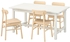NORDVIKEN / RÖNNINGE Table and 4 chairs - white/birch 152/223x95 cm