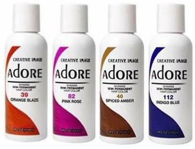 Adore 4 Set Of Colors (39, 82, 46, 112) - Semi Permanent Hair Colour Dye.