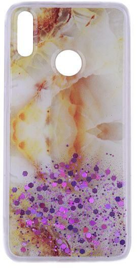 HUAWEI Y7 2019 - Marble Prints With Glitter Silicone Cover