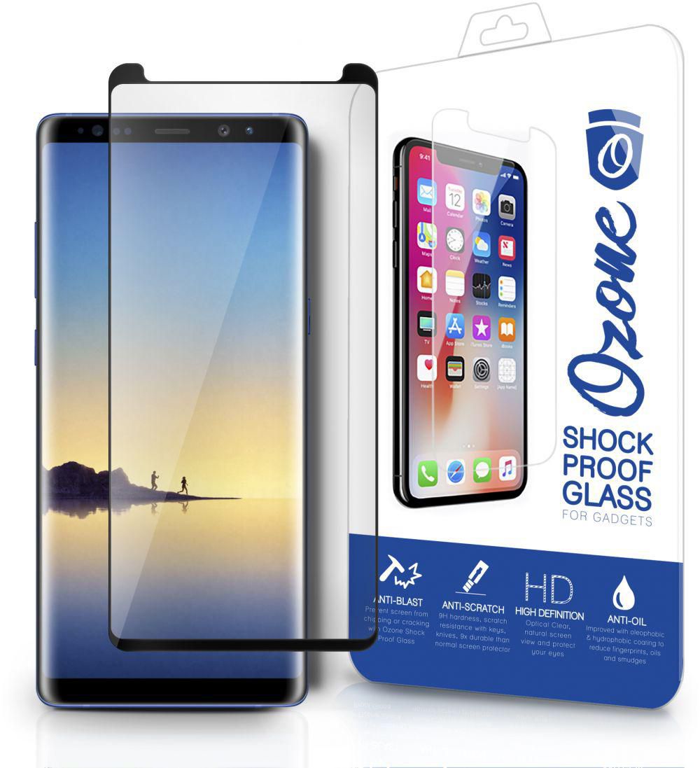 Ozone Galaxy Note 8 Tempered Glass Shock Proof Case Friendly Screen Protector - Black