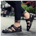 2020 Mens Fashion Slippers Sandals Leather Slippers -Black