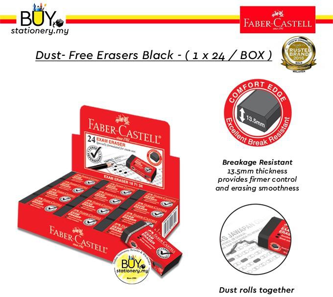 Faber Castell Dust Free Eraser Black- (24s/ BOX)