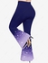 Plus Size Galaxy Star Ombre Sparkling Sequin Glitter 3D Print Flare Disco Pants - 6x