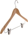 Red Dot Gift Wooden Skirt Hangers With Clips, 10-Pack Smooth Solid Wood Pants Hangers With Durable Adjustable Metal Clips, Swivel Hook, Coat, Jacket, Blouse Suit Hangers (10)