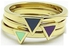 Lust Epoxy Triangle Stackable Ring (Set Of 3) - Gold