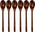 Atraux Spoons, Wooden Spoons For Eating, 6 Pieces Japanese Natural Plant Ellipse Wooden Ladle Spoon Set For Cooking Mixing Stirring Honey Tea Soda Dessert Coconut Bowl Nonstick Pots Kitchen