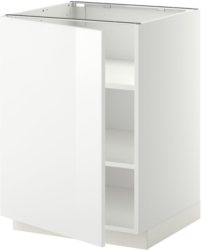 METOD خزانة قاعدة مع أرفف - أبيض/Ringhult أبيض ‎60x60 سم‏