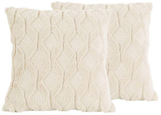 Generic Fluffy Shaggy Throw Pillow Case Handmade Pillowcase For Bed Yellow