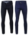 2 In 1 Men's Regular Straight Jeans - Blue And Black