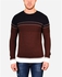 Town Team Multicolored Rounded Neck Pullover - Brown