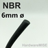 Hardwaremise NBR Cord 6mm Buna-N O-Ring Cord Nitrile Rubber Round