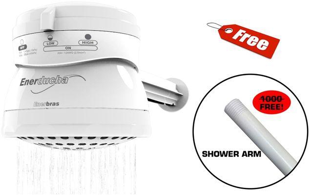 Enerducha 3 T Instant Shower Water Heater + Free Shower Arm