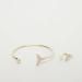 Embellished Bangle and Finger Ring Set with Mermaid Tail Detail