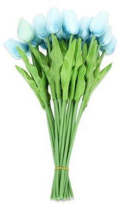 Generic 20pcs Artificial Tulip Flower Bouquet Party Wedding Decor - Blue